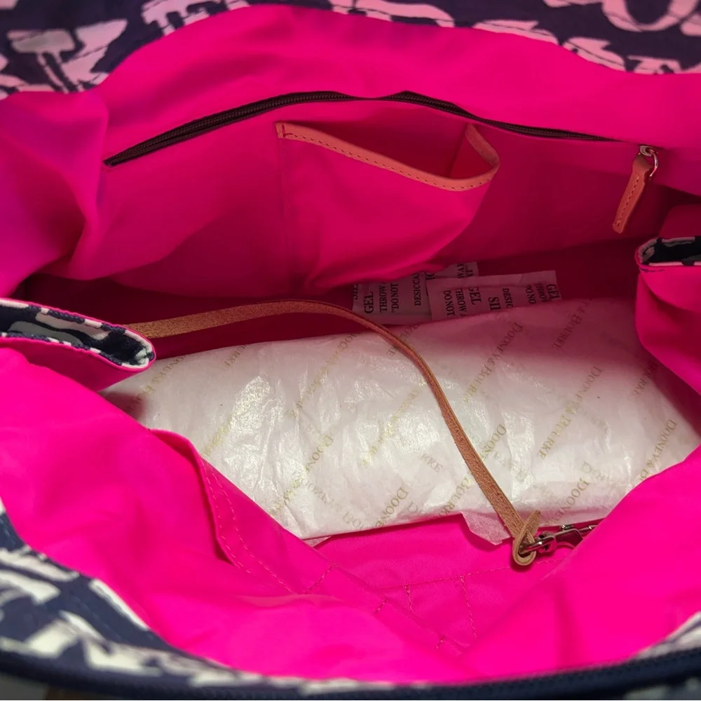 Dooney & Bourke Duffel Travel Bag, Signature Monogram Blue and White - Picture 6 of 10